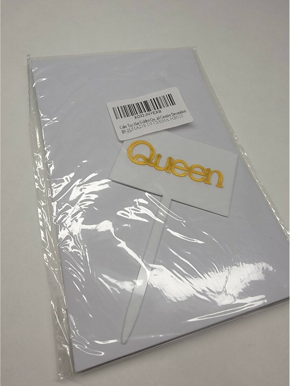 Queen Birthday Cake Topper Acrylic Durable Gold Glitter Queen Cake Decor
